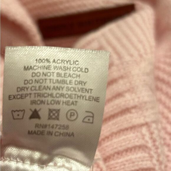 Simply Southern Womens Medium Fringe Sleeve Pullover Sweater Pink Cable Knit - Picture 6 of 9